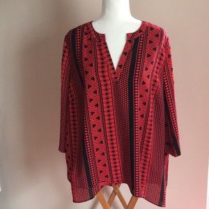Red/Black Blouse